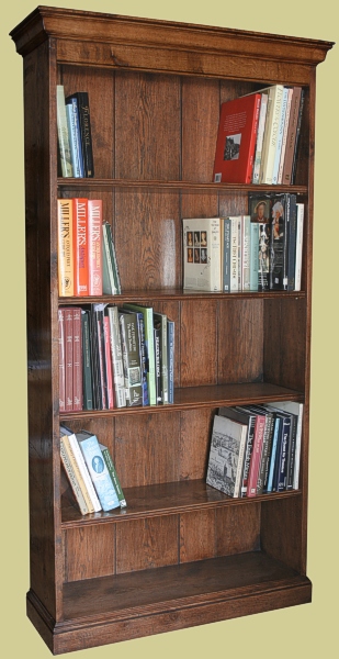 Tall oak bookshelves with adjustable height shelves