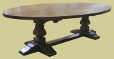 Large oval oak pedestal dining table