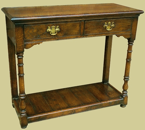 Oak 2 drawer potboard side table