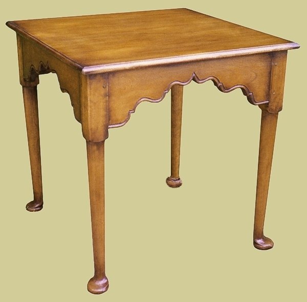 Fruitwood pad foot lamp table