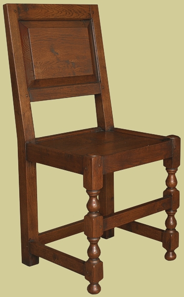 Panel back oak side chair