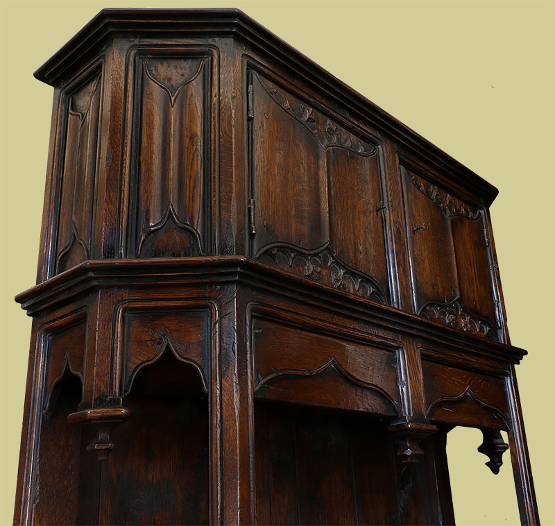 16th century style carved oak cupboard