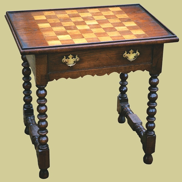 Fruitwood games board side table