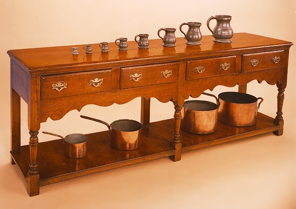 Bespoke oak 4-drawer potboard dresser in period style