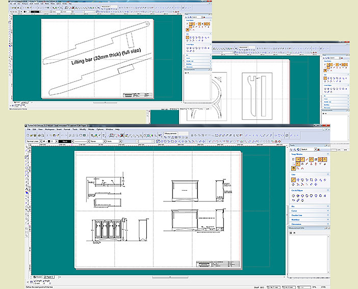 TV cabinet working drawings