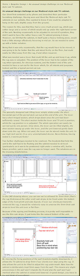 How we solved various design challenges on our clients Medieval style oak TV cabinet