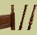 Reproduction Jacobean style oak four poster bed options.