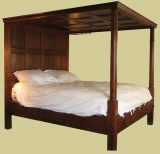 Oak tester panelled C17th Jacobean style bed