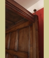 4 poster oak bed headboard mouldings and hand turned finial.