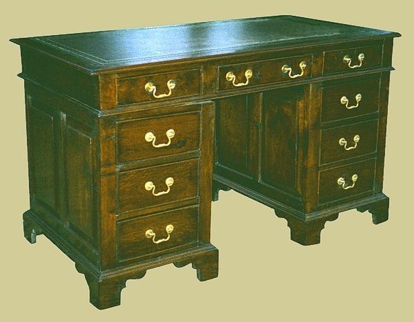 Oak pedestal desk