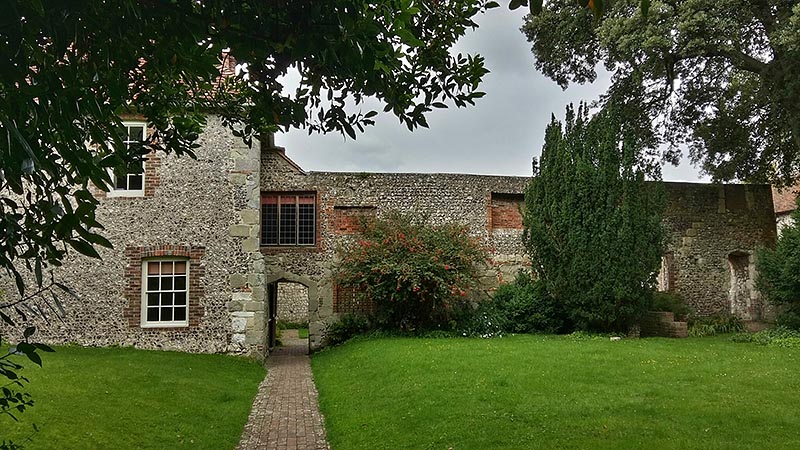 The front south east facing facade of Wilmington Priory, Sussex