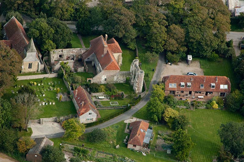 Aerial view of Wilmington Priory, Sussex, courtesy of: By Barbara van Cleve (Own work) [CC BY-SA 3.0 (http://creativecommons.org/licenses/by-sa/3.0)], via Wikimedia Commons