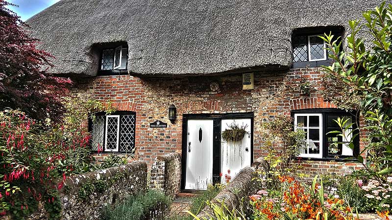 A pair of pretty thatched cottages in Wilmington village