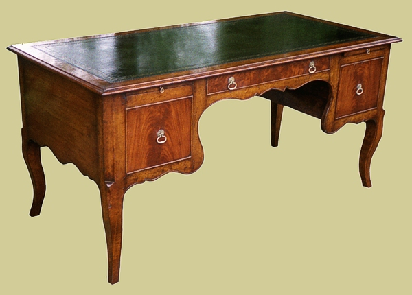 Fruitwood Desk With Leather Top