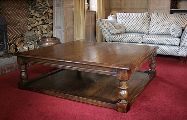 Large Coffee Table In Limewashed Oak Panelled Sitting Room