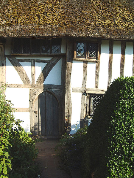 The Clergy House, Alfriston, the north door of the great hall cross passage