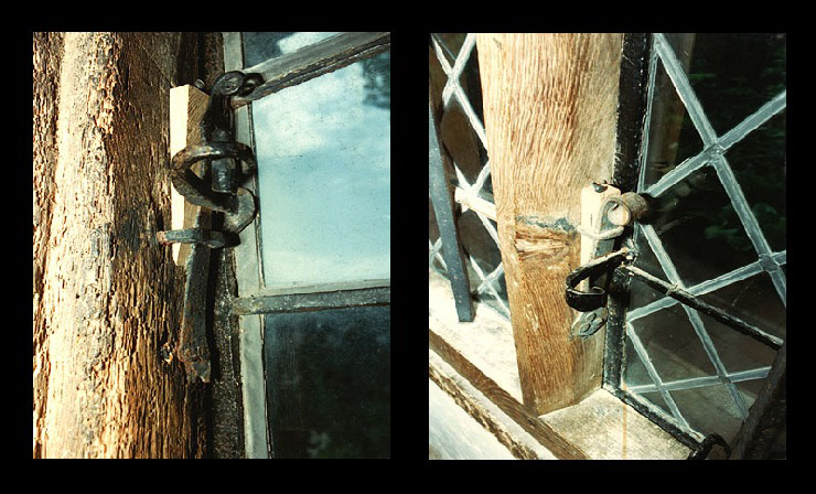 Woodmans catches on the window casements of Alfriston Clergy House