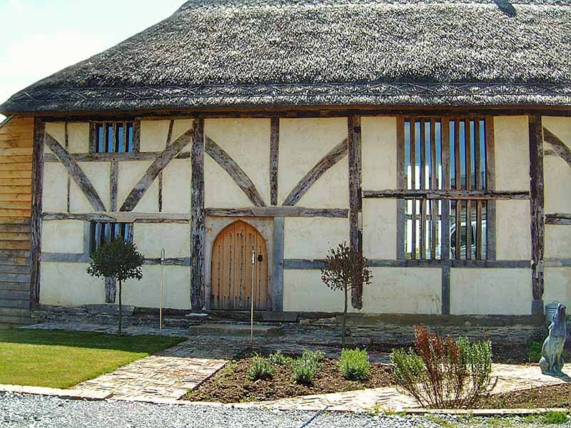 Oak Medieval style north door of restored barn