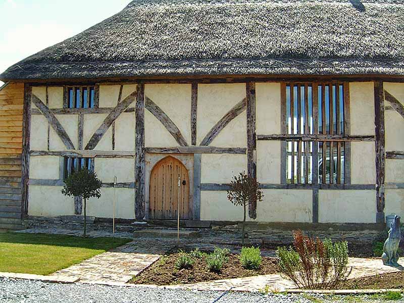 Oak Medieval style north door of restored barn