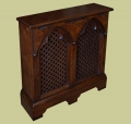 2 panel Gothic style oak radiator cover.