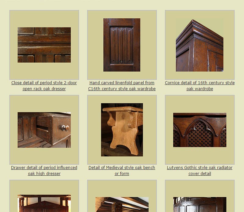 New detail shots of our reproduction oak furniture