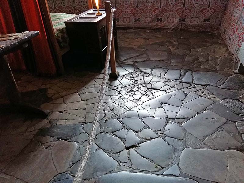 The original stone floor in Shakespeare