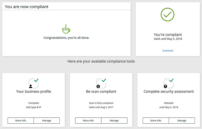 Early Oak Reproductions compliance with PCI DSS for chip and pin payments