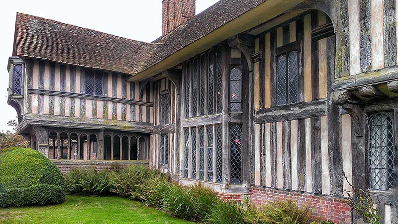 Great Dixter front elevations showing the great hall and porch extension