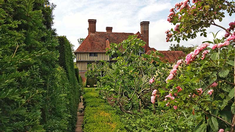 16th century timber framed extension from Great Dixter garden