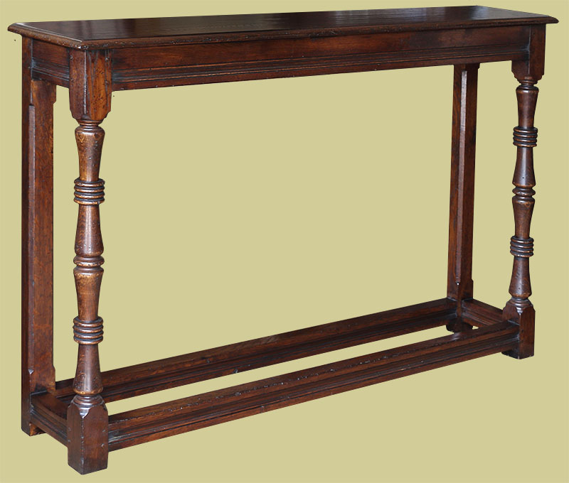 Period style oak console table