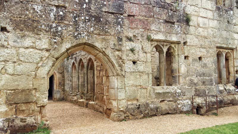 Bodiams Postern Gate corridor and entrance to kitchens