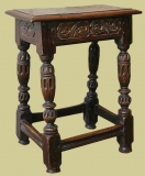 Elizabethan Style Carved Stool