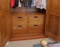 Bespoke oak drawer unit, for inside wardrobe
