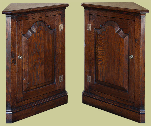 Mid height period style oak corner cupboard