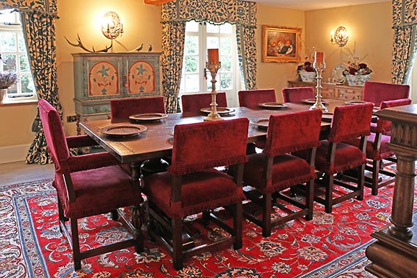 Warwickshire period country home oak dining room furniture