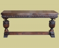 Elizabethan style carved oak console table front view