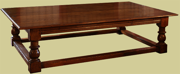 Large period style rectangular oak coffee table