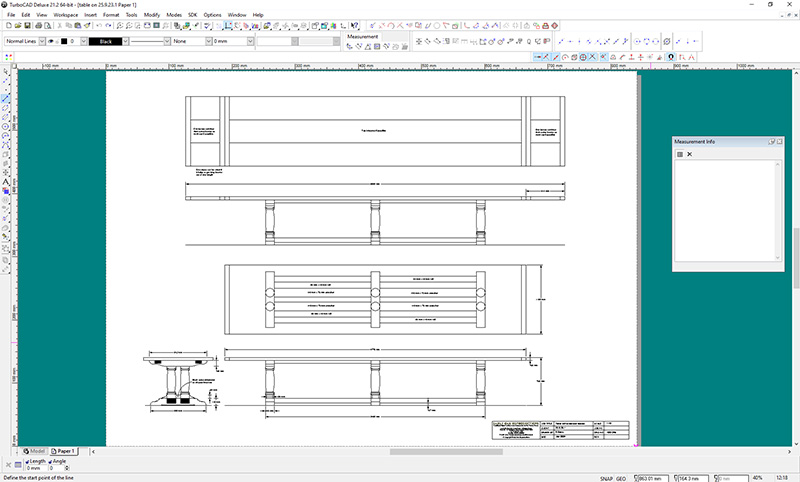 Workshop drawings for period style oak extending trestle table