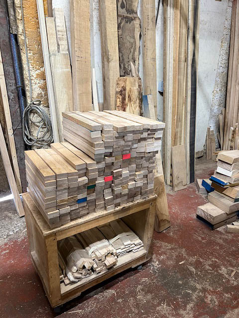 Period style oak chair components