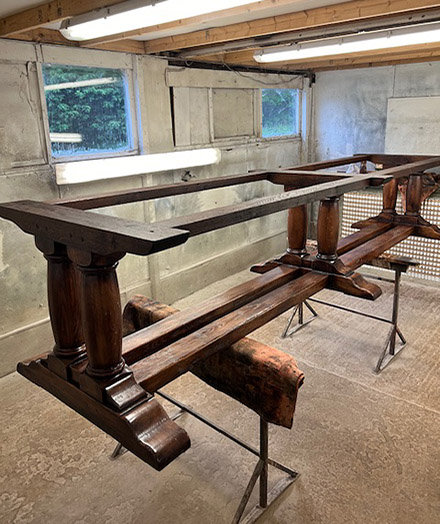 Period style oak table base