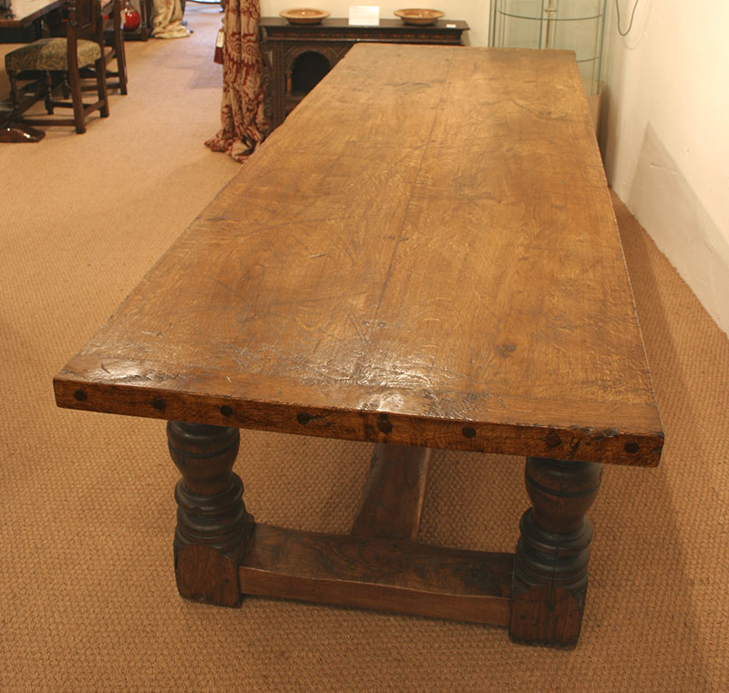 Period style heavy oak refectory table top