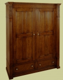 Oak double wardrobe handmade with decorative features